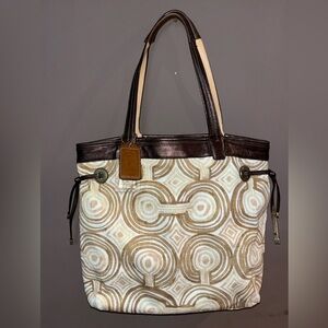 COACH Audrey Swirl Op Art Tote Bag Purse #17044